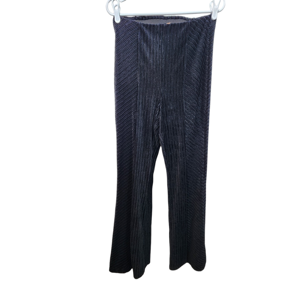 Free People Pants Womens Medium Flare 33" Inseam Pull On Velvet Ribbed Stretch